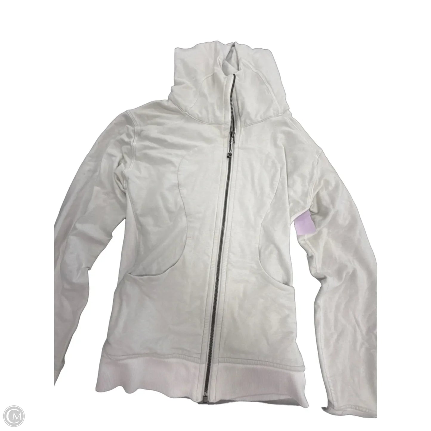 Athletic Top Long Sleeve Hoodie By Lululemon In White, Size: 6