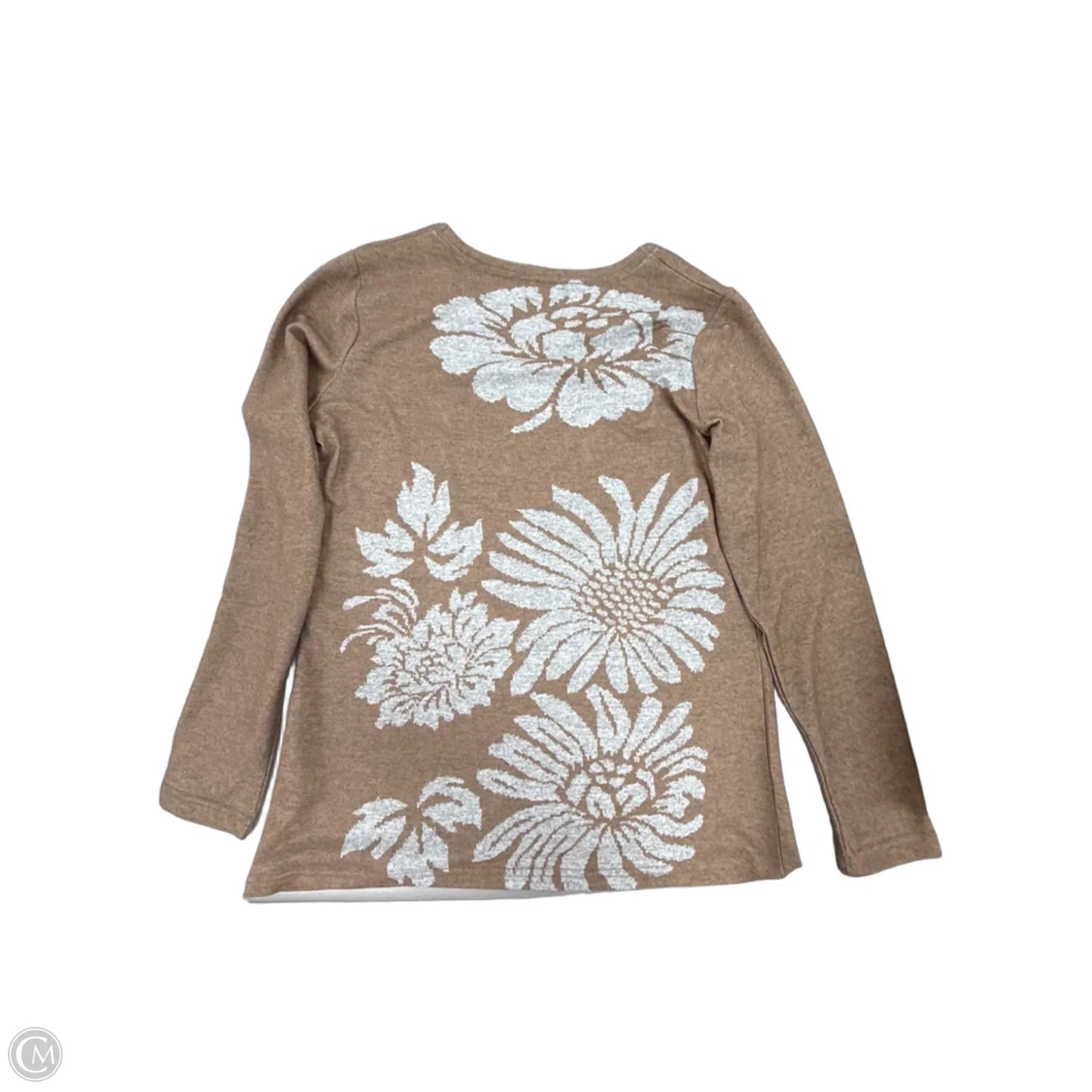 Top Long Sleeve By Cme In Tan, Size: M