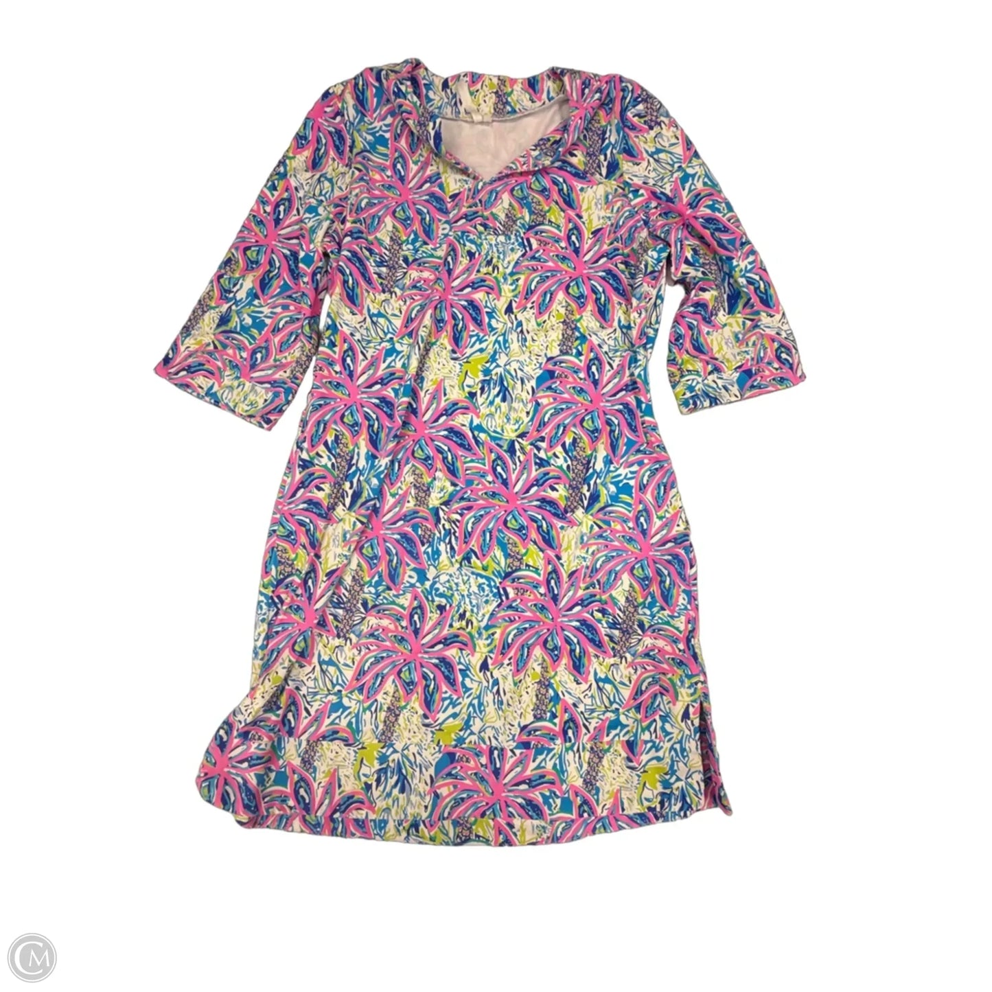 Dress Casual Short By Lulu B In Blue & Pink, Size: M