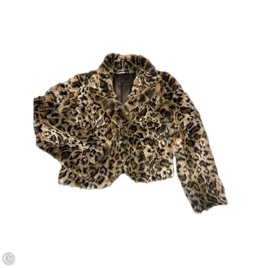 Coat Faux Fur & Sherpa By Allen B In Animal Print, Size: M