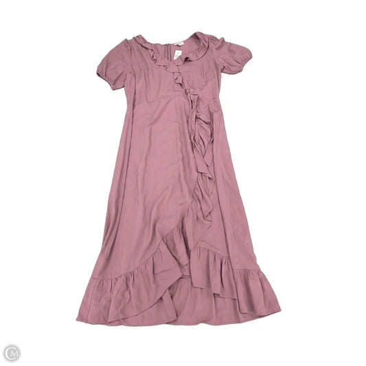 Dress Casual Midi By Loft In Mauve, Size: L