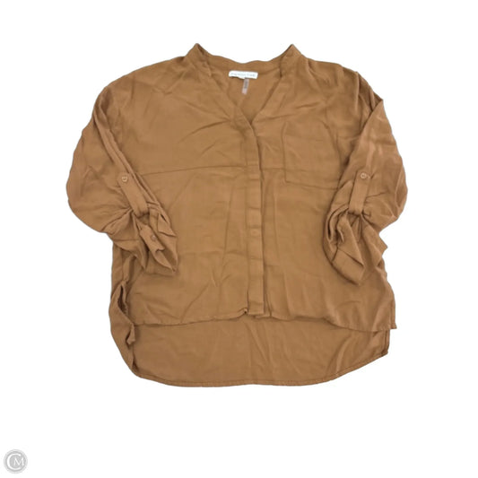 Top Long Sleeve By Young Fabulous & Broke In Tan, Size: S