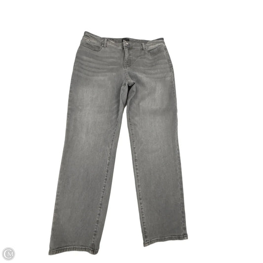 Jeans Straight By Talbots In Grey Denim, Size: 16