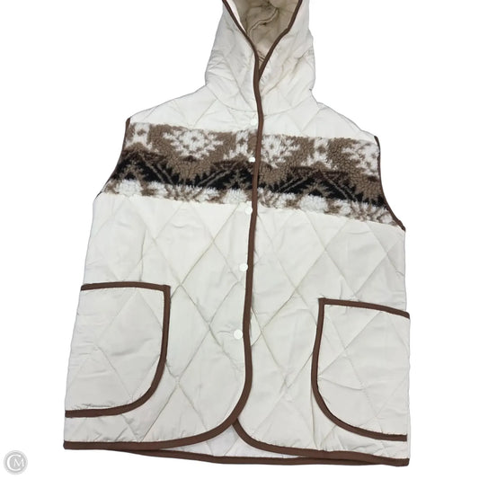 Vest Puffer & Quilted By Cme In Cream, Size: S