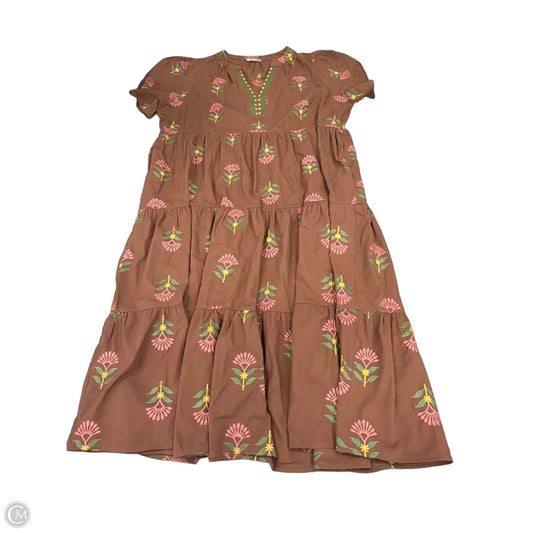 Dress Casual Midi By Chicsoul In Brown, Size: 3x