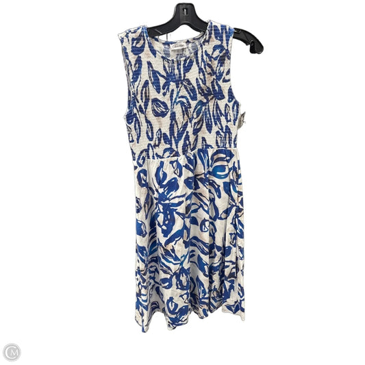 Dress Casual Short By Calvin Klein In Blue & White, Size: M