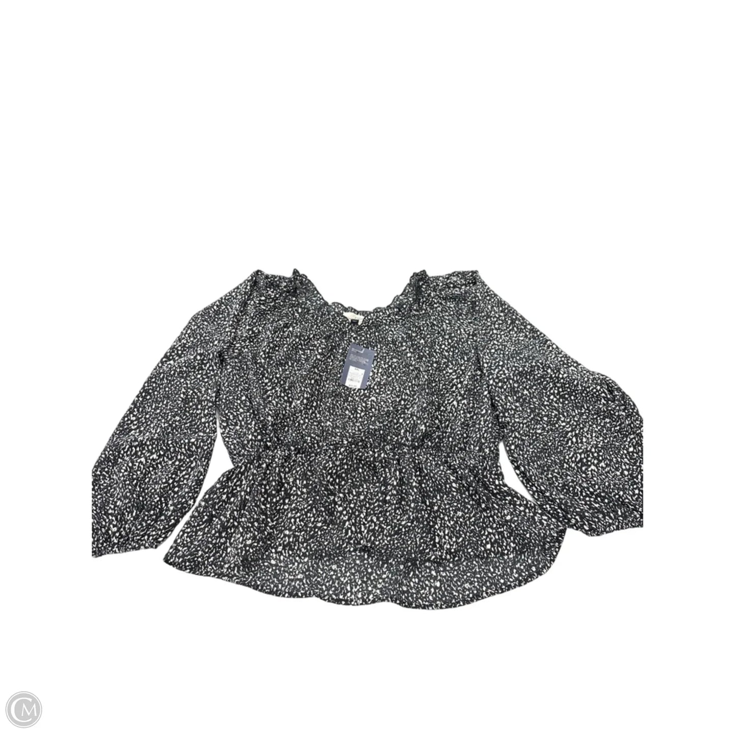 Top Long Sleeve By Universal Thread In Black & White, Size: Xxl