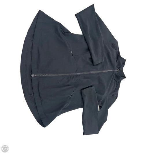 Athletic Top Long Sleeve Collar By Spyder In Black, Size: L