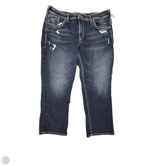 Jeans Cropped By Silver In Blue Denim, Size: 18