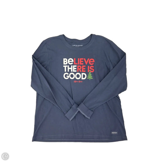 Top Long Sleeve By Life Is Good In Navy, Size: Xl