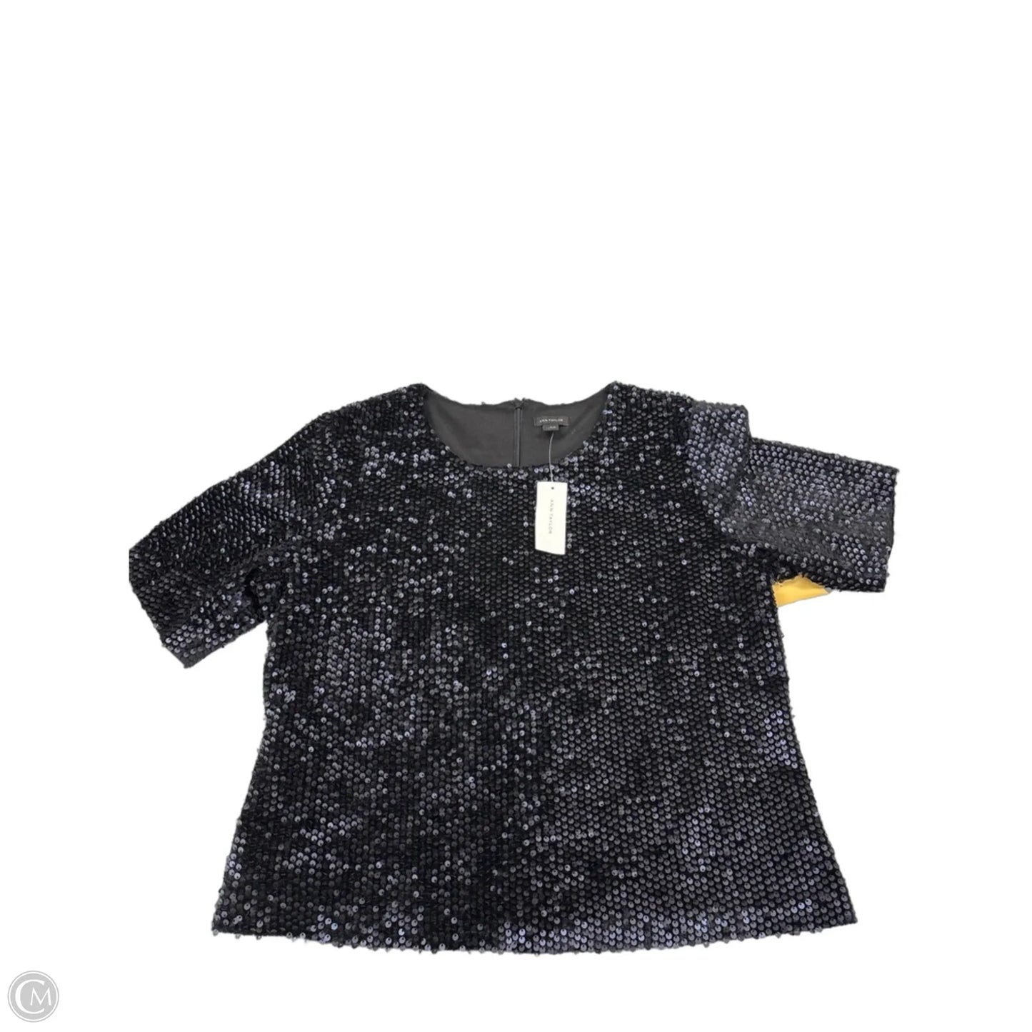Top Short Sleeve By Ann Taylor In Black, Size: L