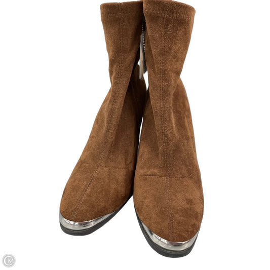 Boots Ankle Heels By Forever 21 In Bronze, Size: 7