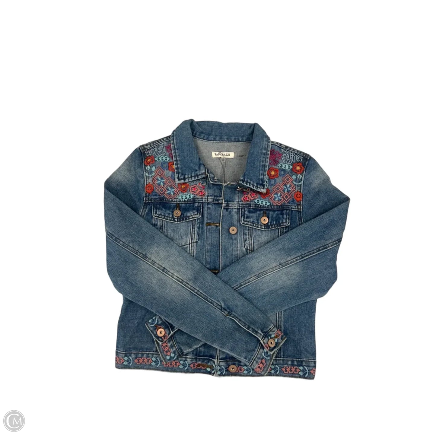 Jacket Denim By Paparazzi In Blue Denim, Size: S