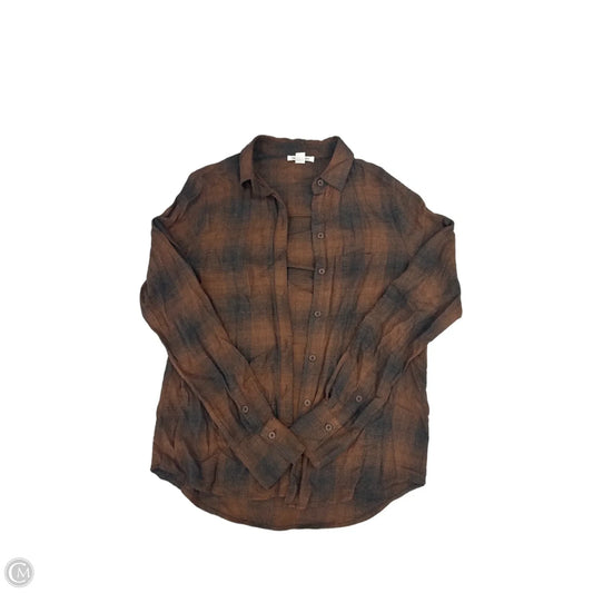 Top Long Sleeve By Beachlunchlounge In Black & Brown, Size: S