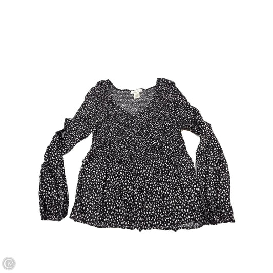 Top Long Sleeve By Urban Romantics In Black & White, Size: S