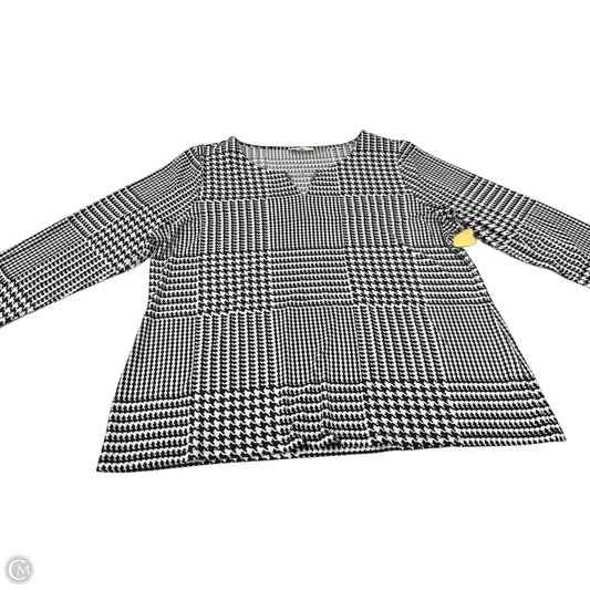 Top Long Sleeve By Calvin Klein In Black & White, Size: Xl