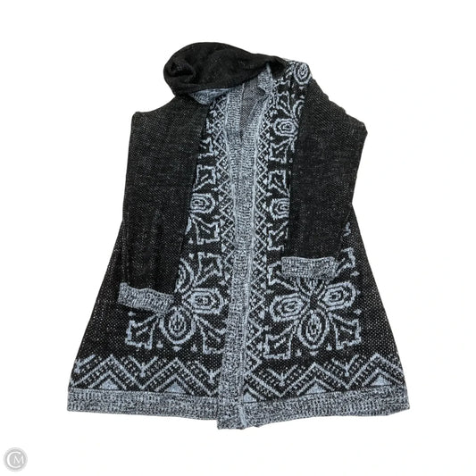 Sweater Cardigan By One World In Black & Blue, Size: Xl