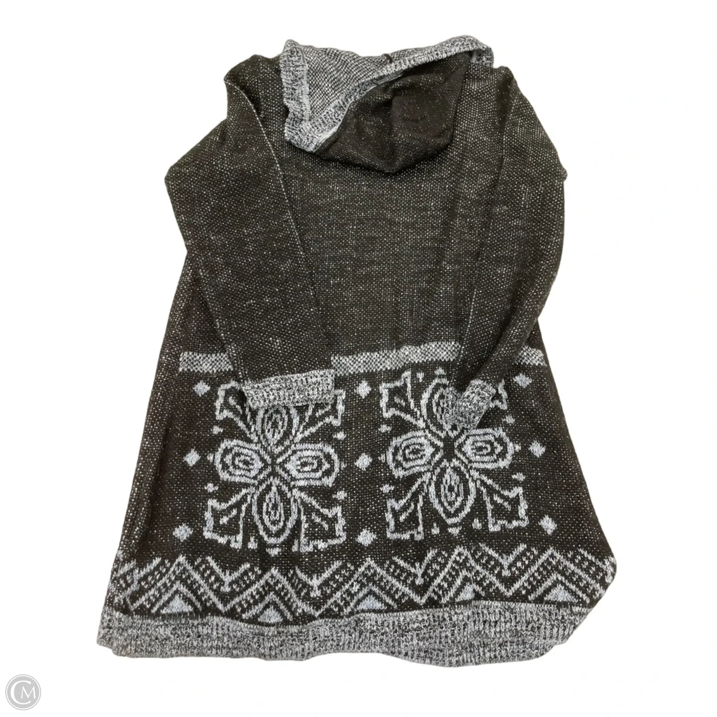 Sweater Cardigan By One World In Black & Blue, Size: Xl