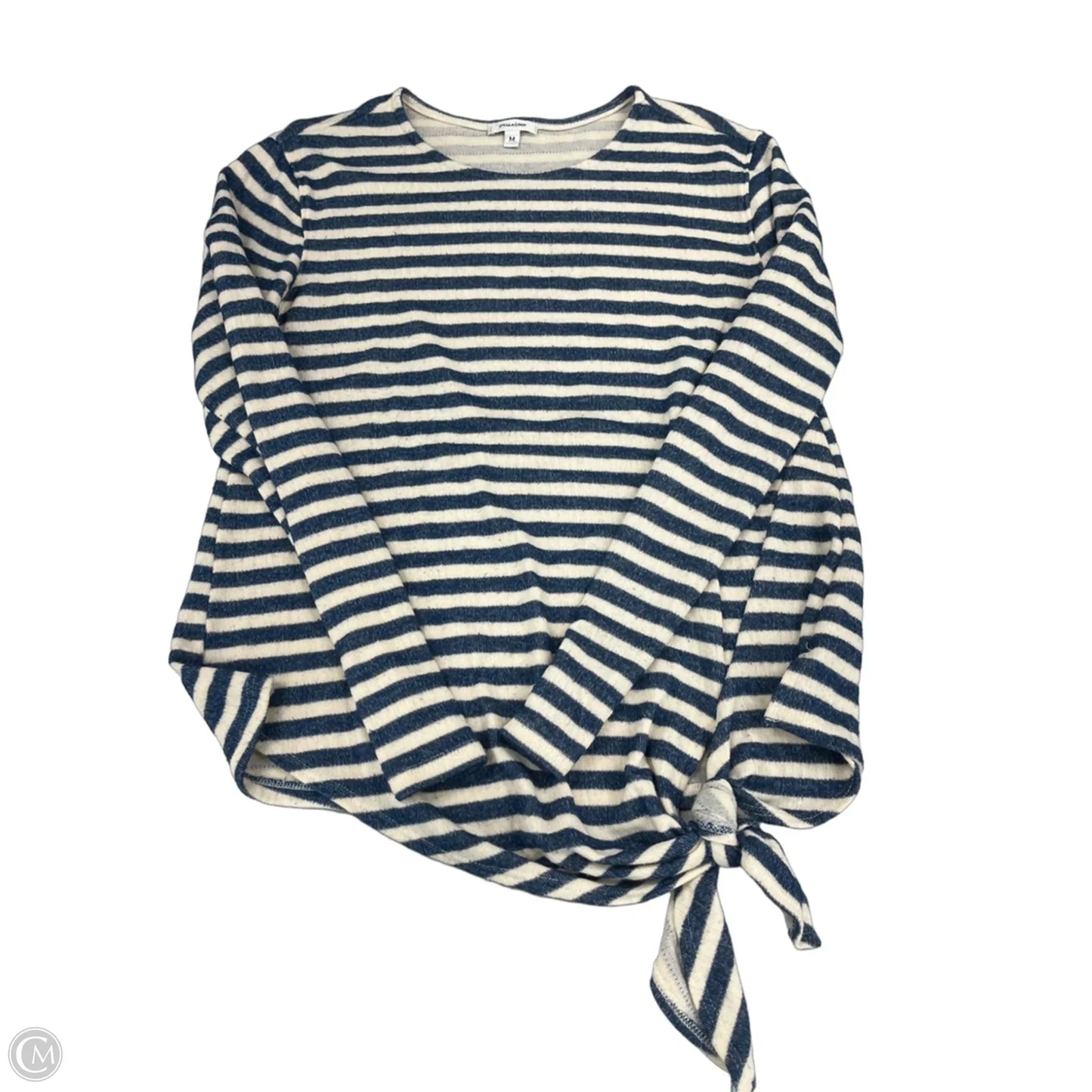 Top Long Sleeve By Stella And Dot In Blue & Cream, Size: M