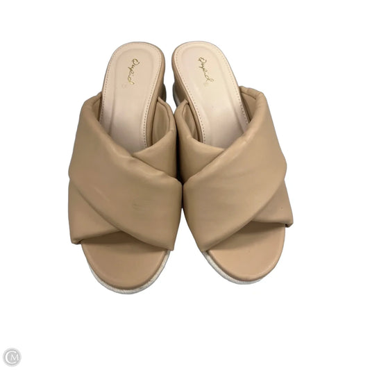Sandals Heels Platform By Qupid In Beige, Size: 8