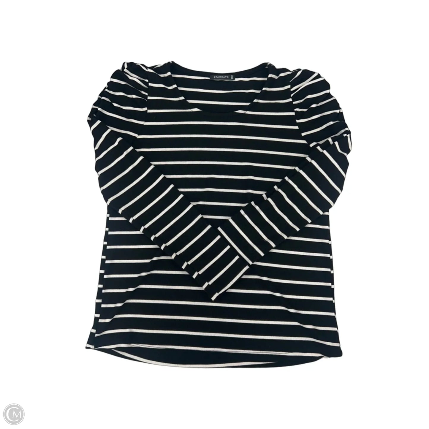 Top Long Sleeve By Staccato In Black & White, Size: S