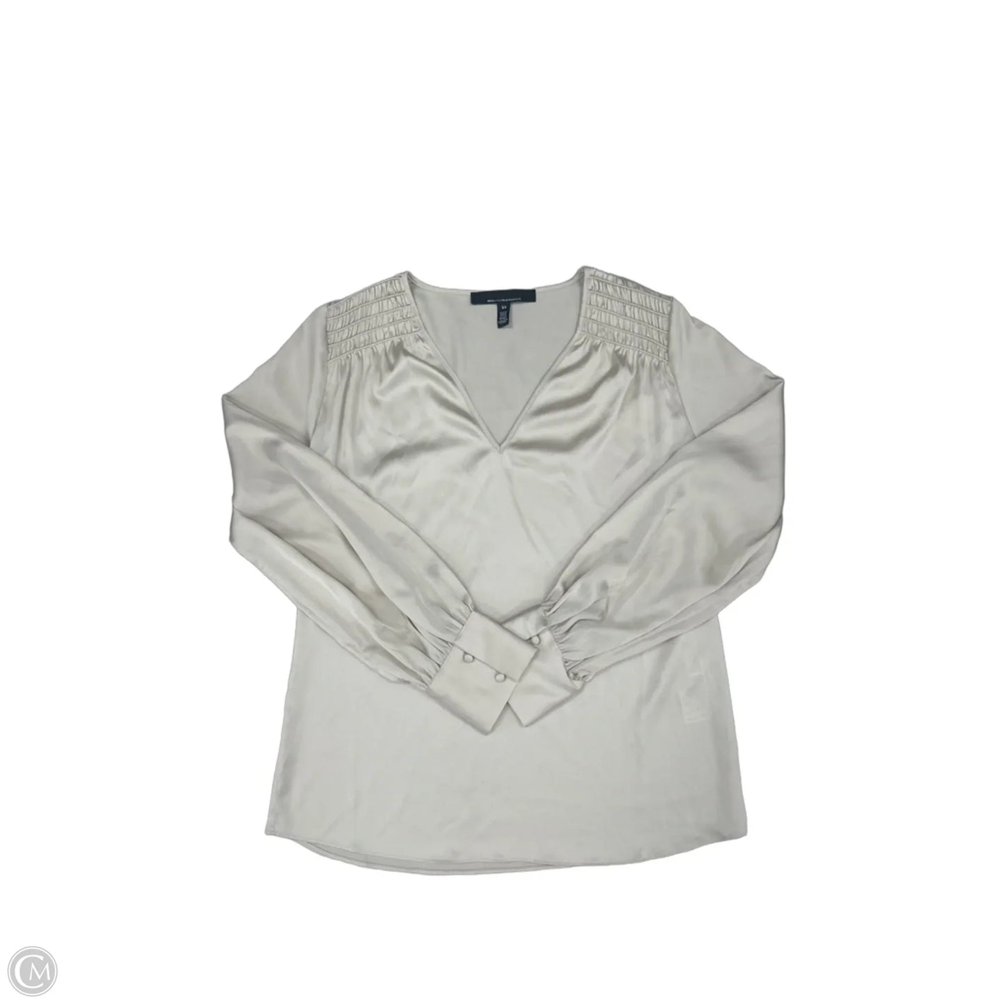 Top Long Sleeve By White House Black Market In Cream, Size: Xs