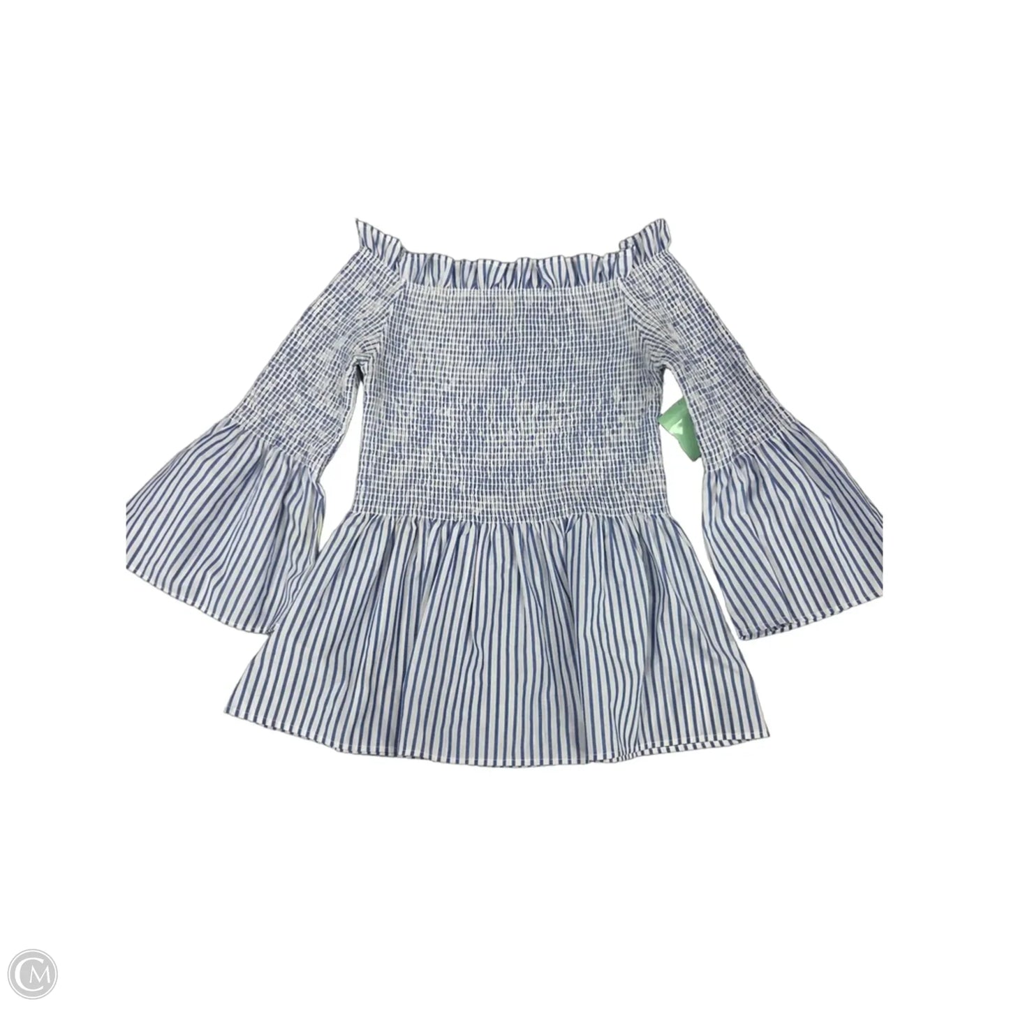 Top 3/4 Sleeve By Hippie Laundry In Blue & White, Size: S
