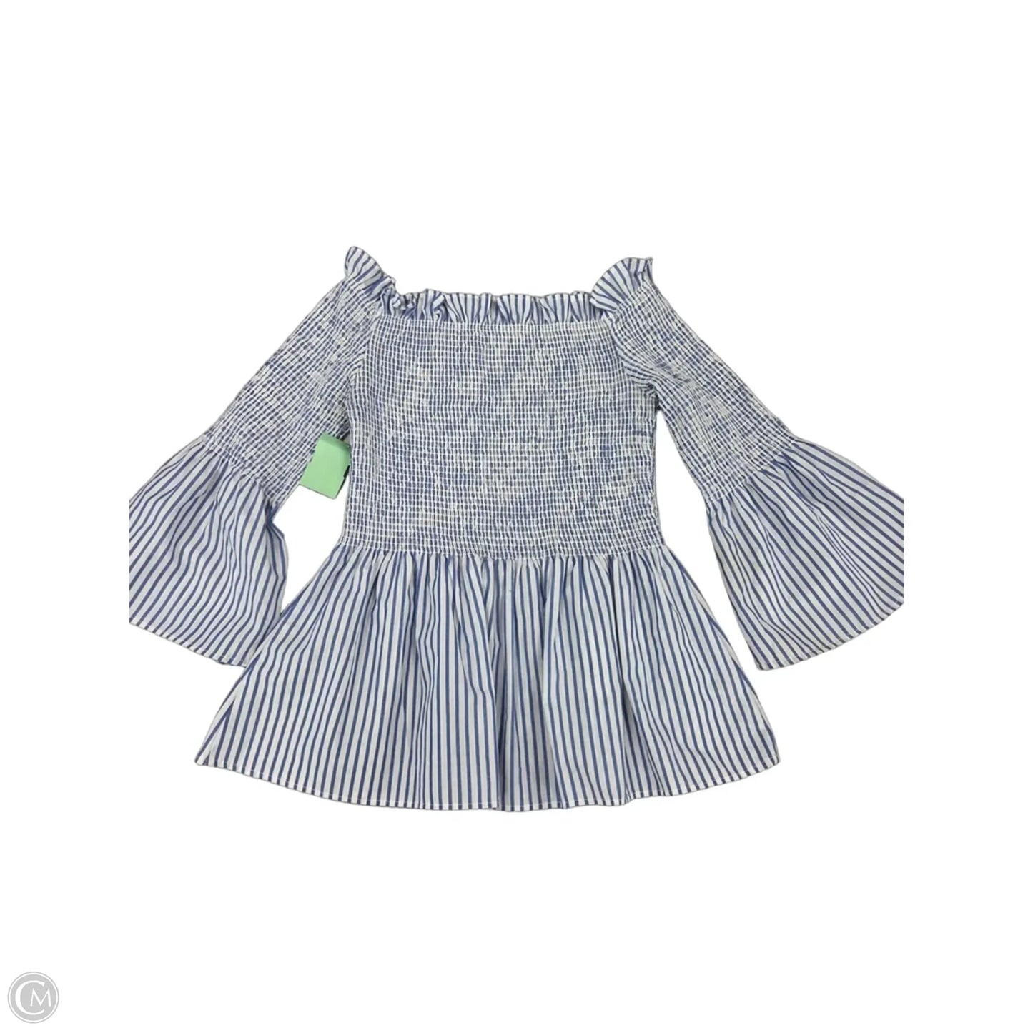 Top 3/4 Sleeve By Hippie Laundry In Blue & White, Size: S