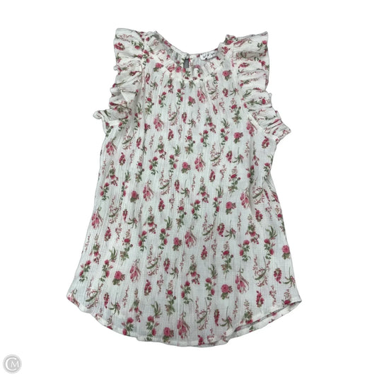 Top Sleeveless By Blu Pepper In Floral Print, Size: M