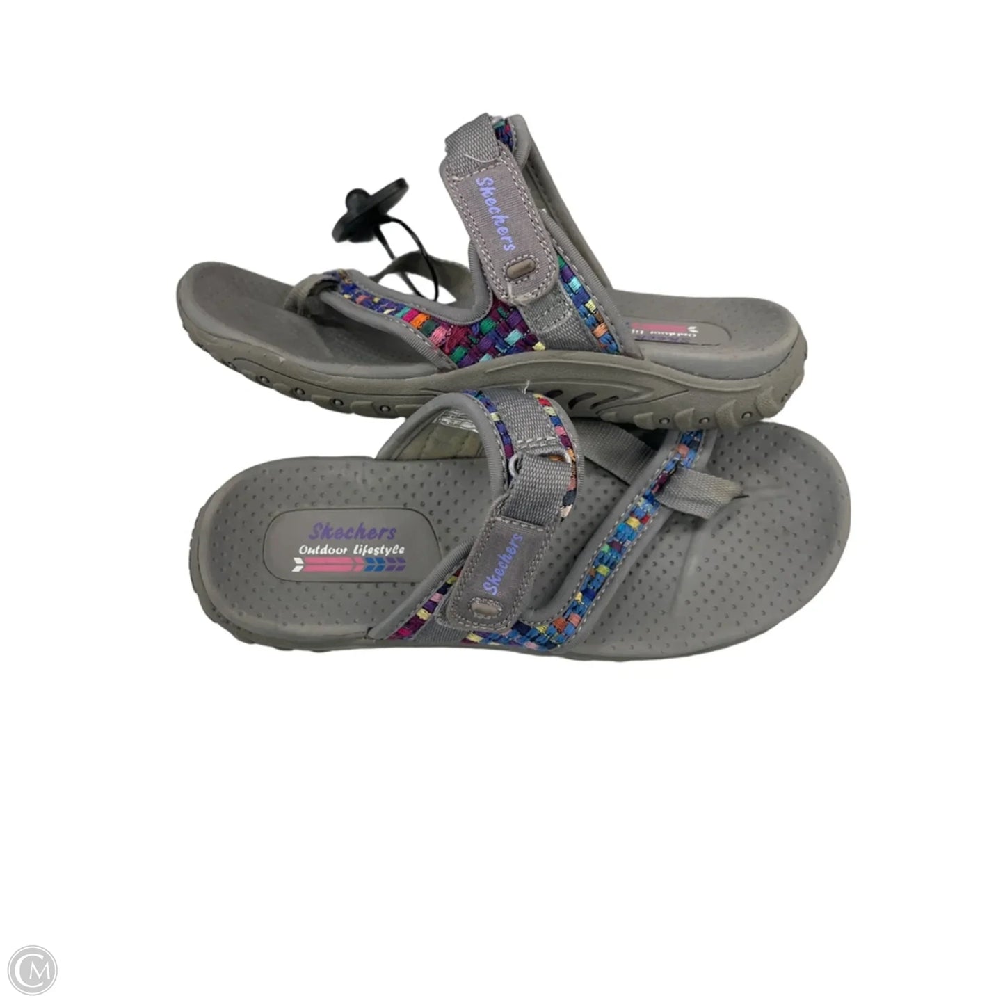 Sandals Flip Flops By Skechers In Grey, Size: 7.5