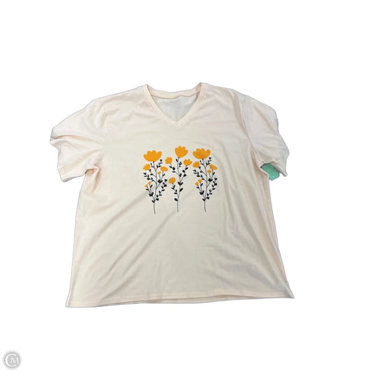 Top Short Sleeve By Cme In Yellow, Size: 2x