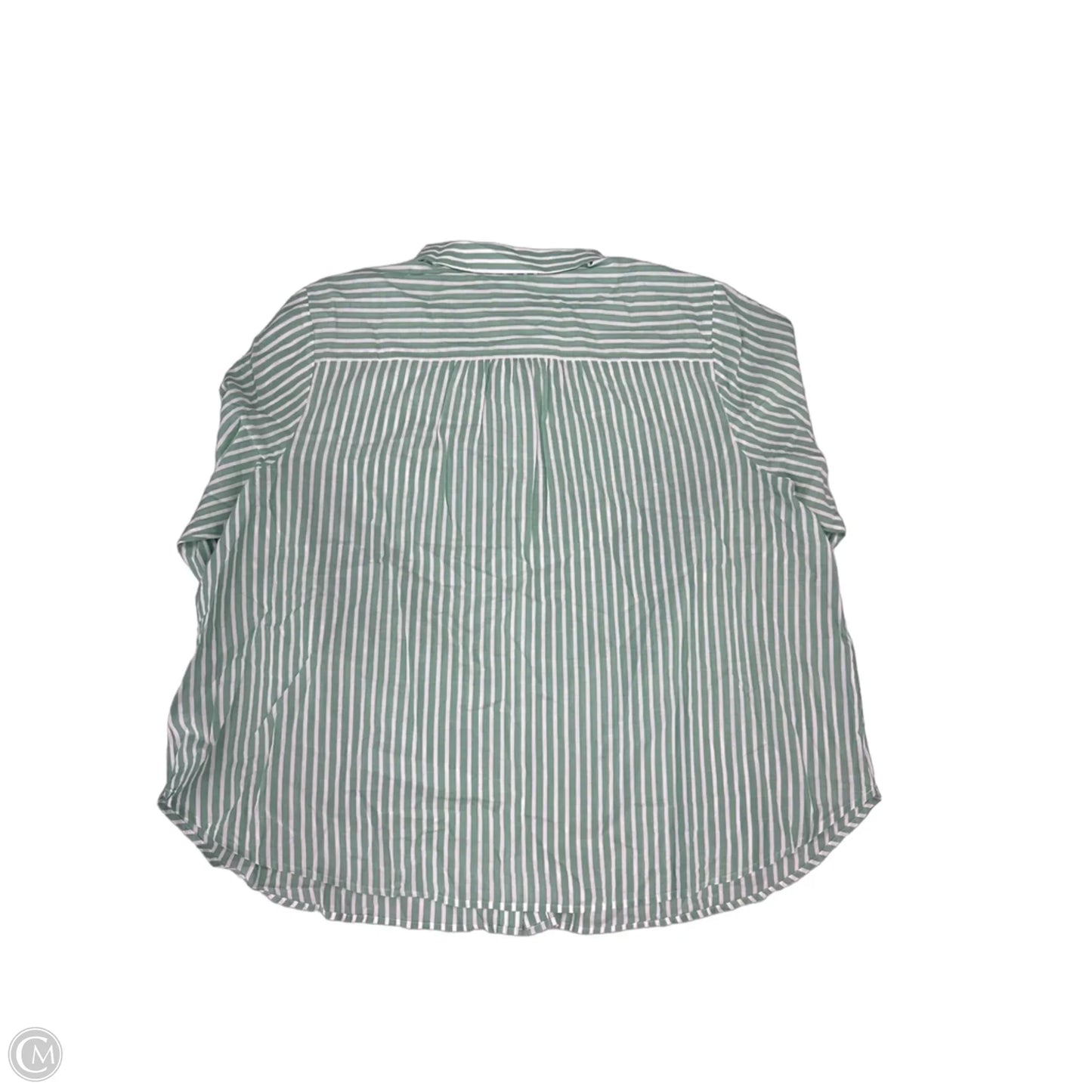 Top Long Sleeve By J. Jill In Green & White, Size: 3x