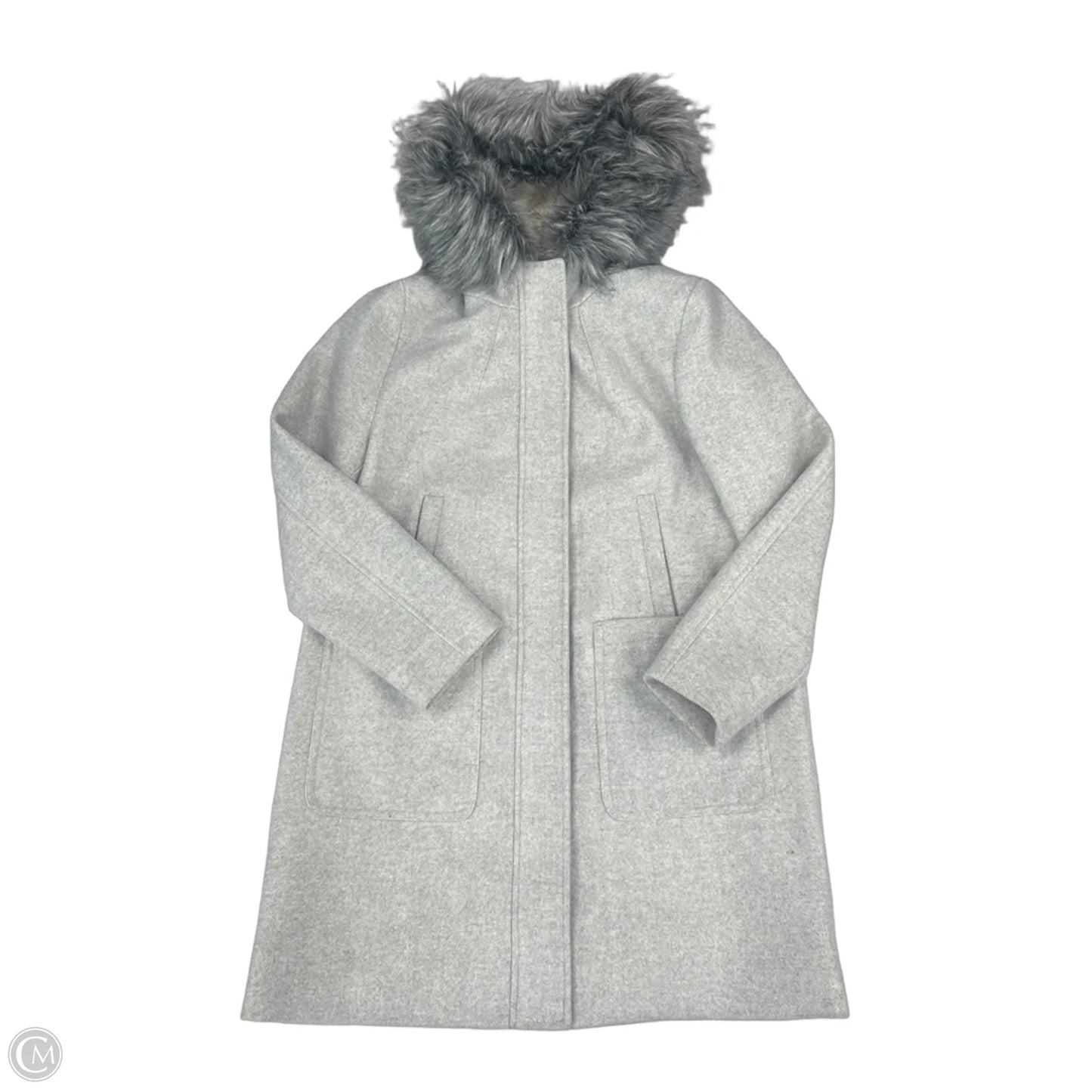 Coat Faux Fur & Sherpa By Nine West In Grey, Size: Xl
