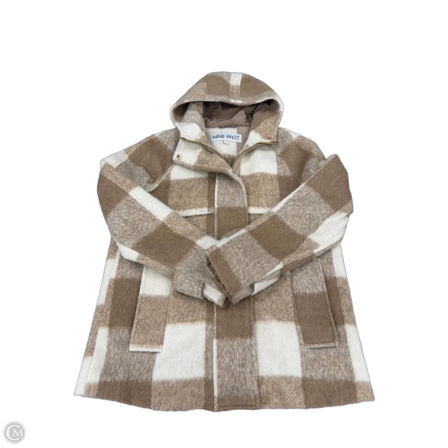 Jacket Faux Fur & Sherpa By Nine West In Tan, Size: Xs