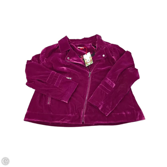 Jacket Faux Fur & Sherpa By Cme In Purple, Size: 2x