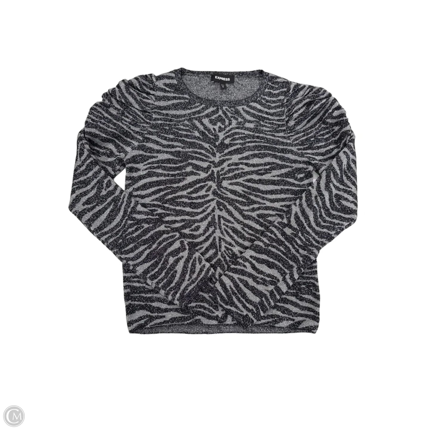 Top Long Sleeve By Express In Zebra Print, Size: M
