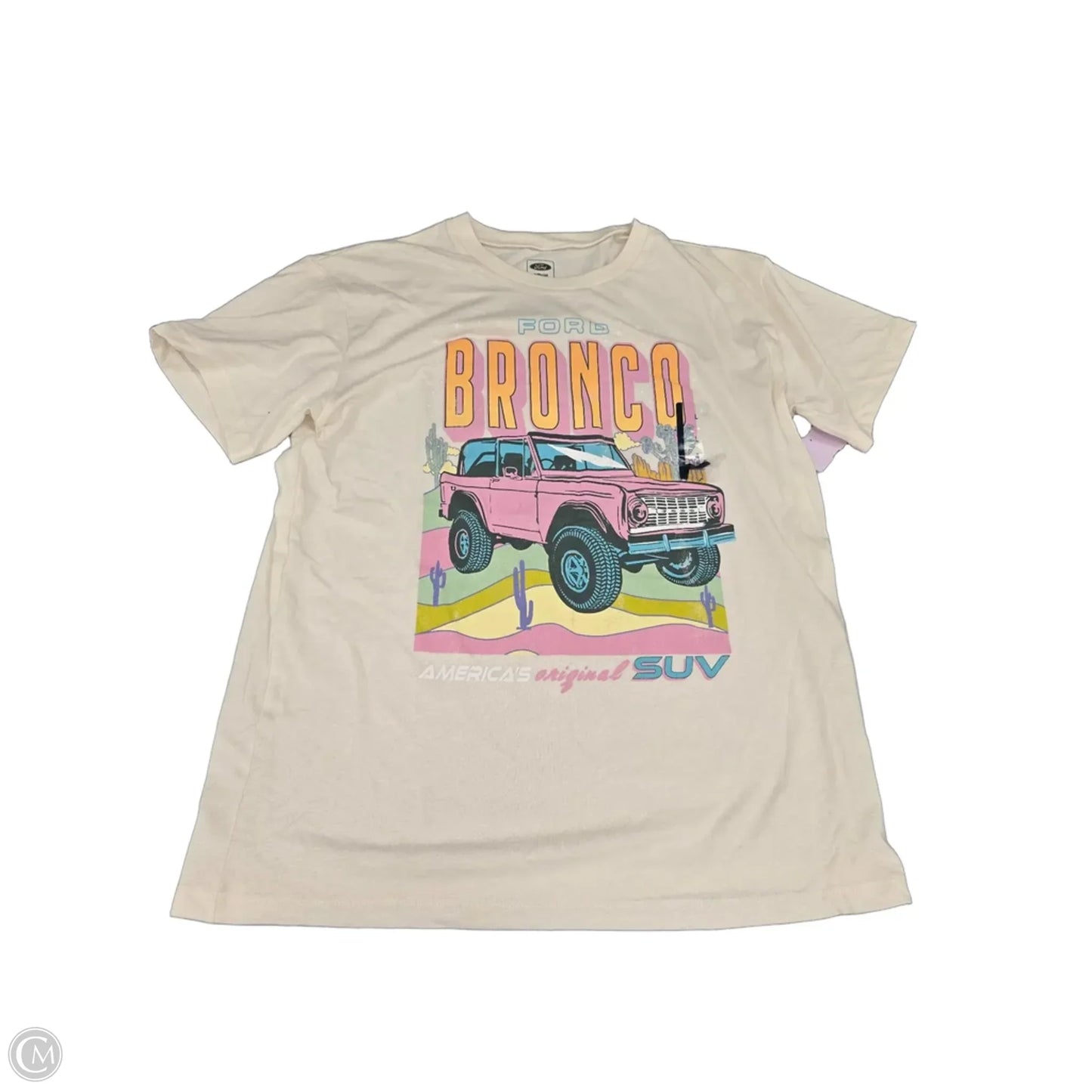 Top Short Sleeve By Cme In Cream, Size: L