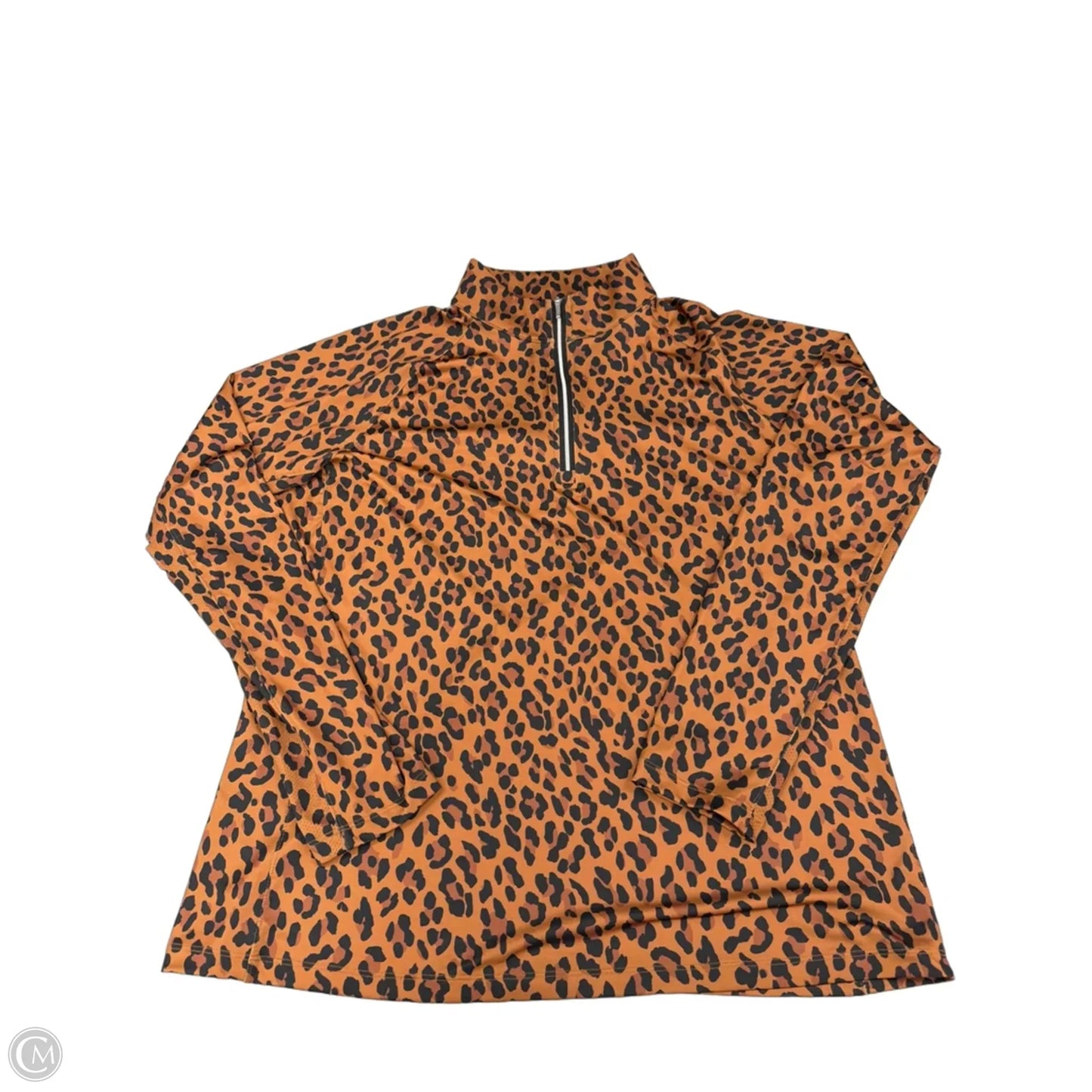 Athletic Top Long Sleeve Collar By Lady Hagen In Animal Print, Size: Xl