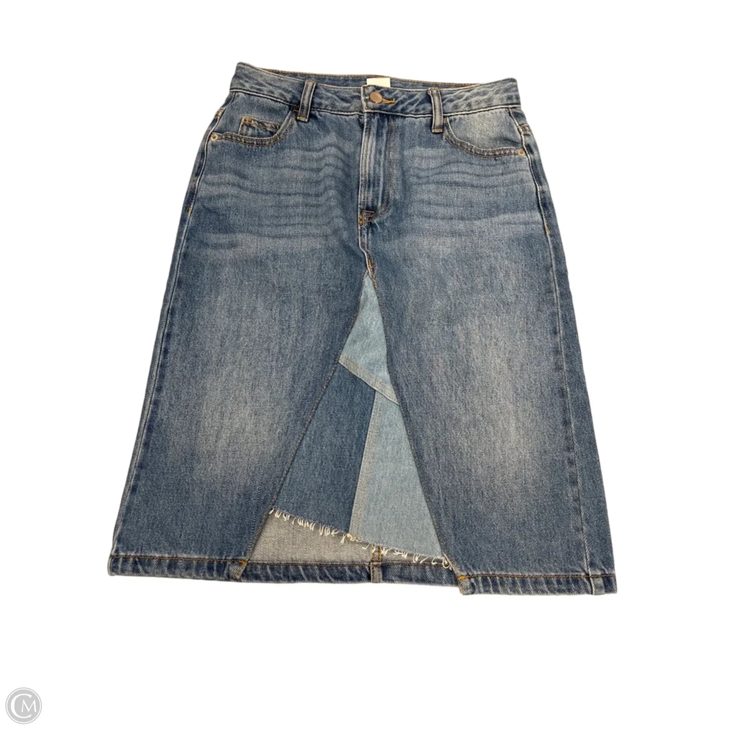 Skirt Midi By Time And Tru In Blue Denim, Size: 2