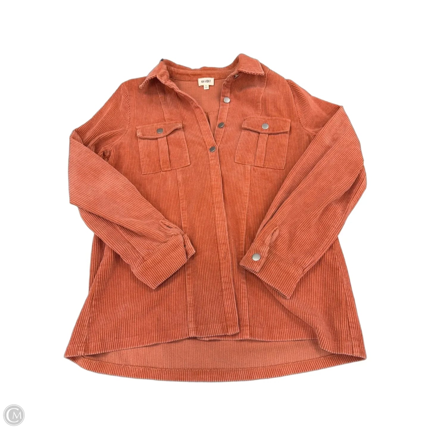 Jacket Shirt By Bibi In Orange, Size: Xl