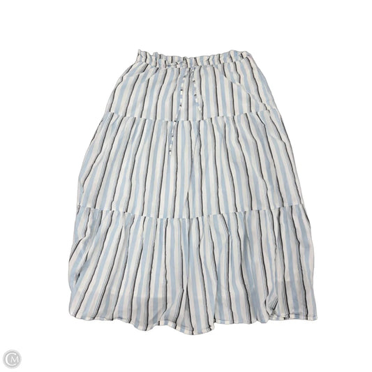 Skirt Midi By J. Crew In Blue & White, Size: M