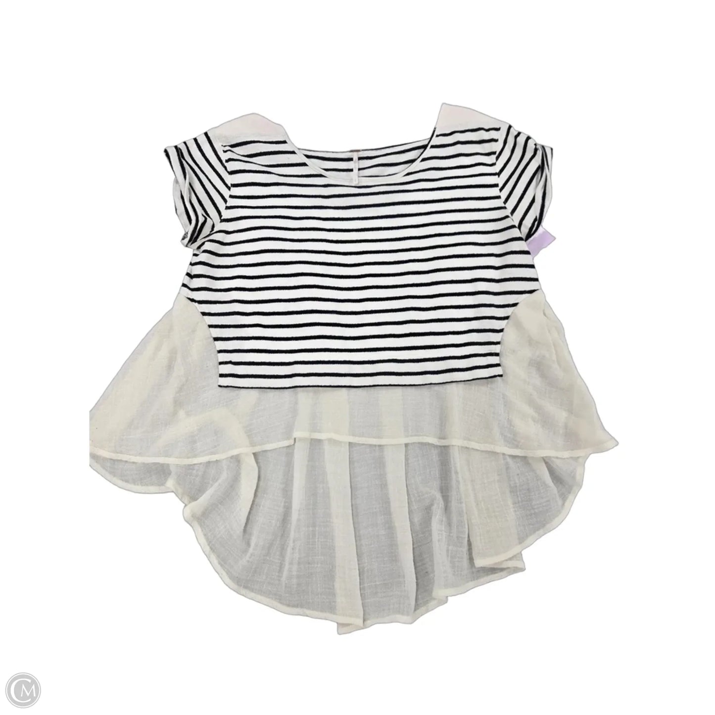 Top Short Sleeve By Free People In Black & White, Size: S