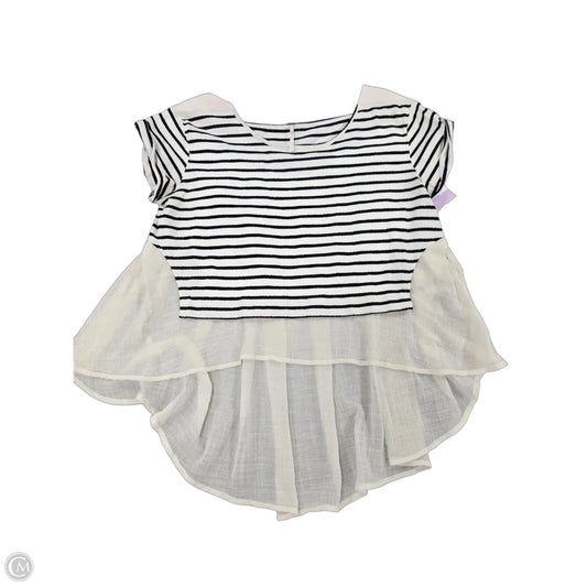 Top Short Sleeve By Free People In Black & White, Size: S