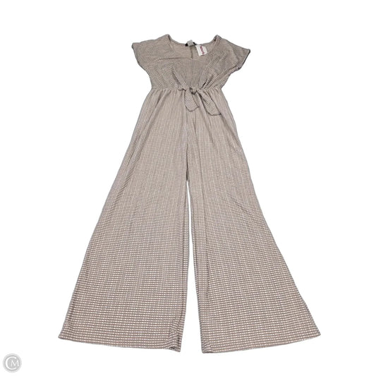 Jumpsuit By Caution To The Wind In Tan & White, Size: L