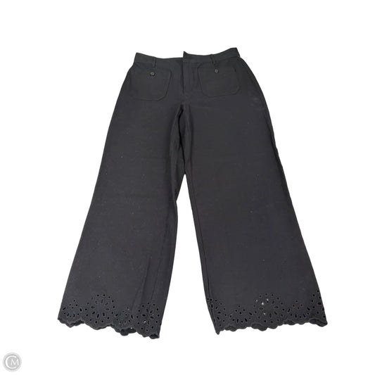Jeans Wide Leg By Loft In Black Denim, Size: 2