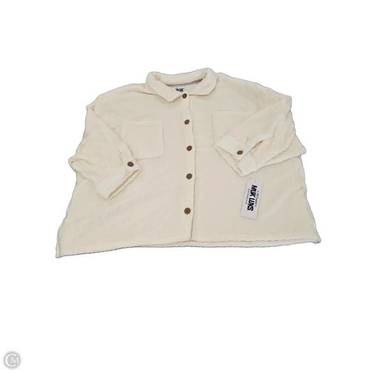 Jacket Faux Fur & Sherpa By Muk Luks In Cream, Size: 4x