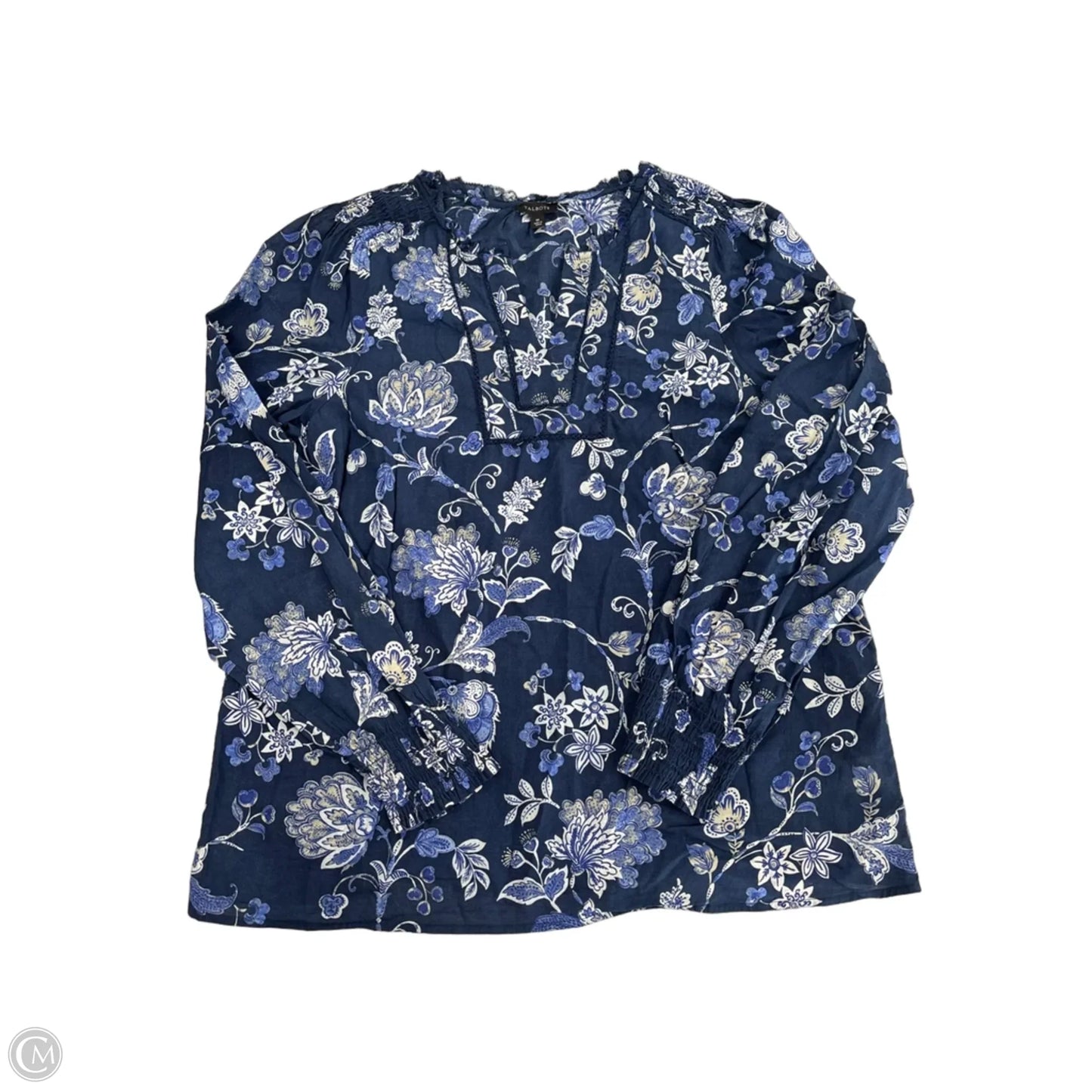Top Long Sleeve By Talbots In Navy, Size: M
