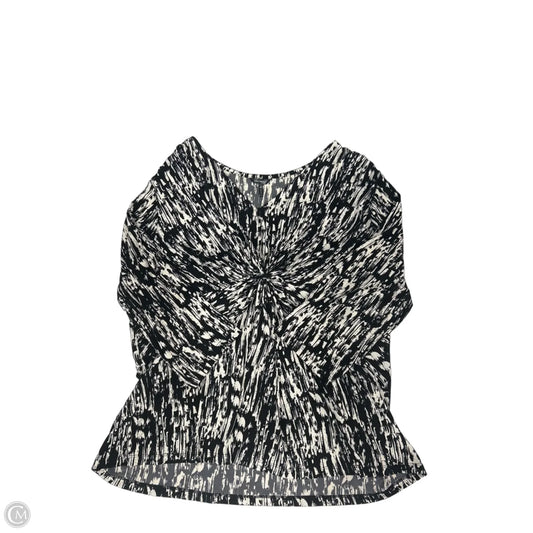 Top Long Sleeve By Daisy Fuentes In Black & Cream, Size: 2x