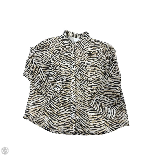 Top Long Sleeve By Alfred Dunner In Animal Print, Size: Xl
