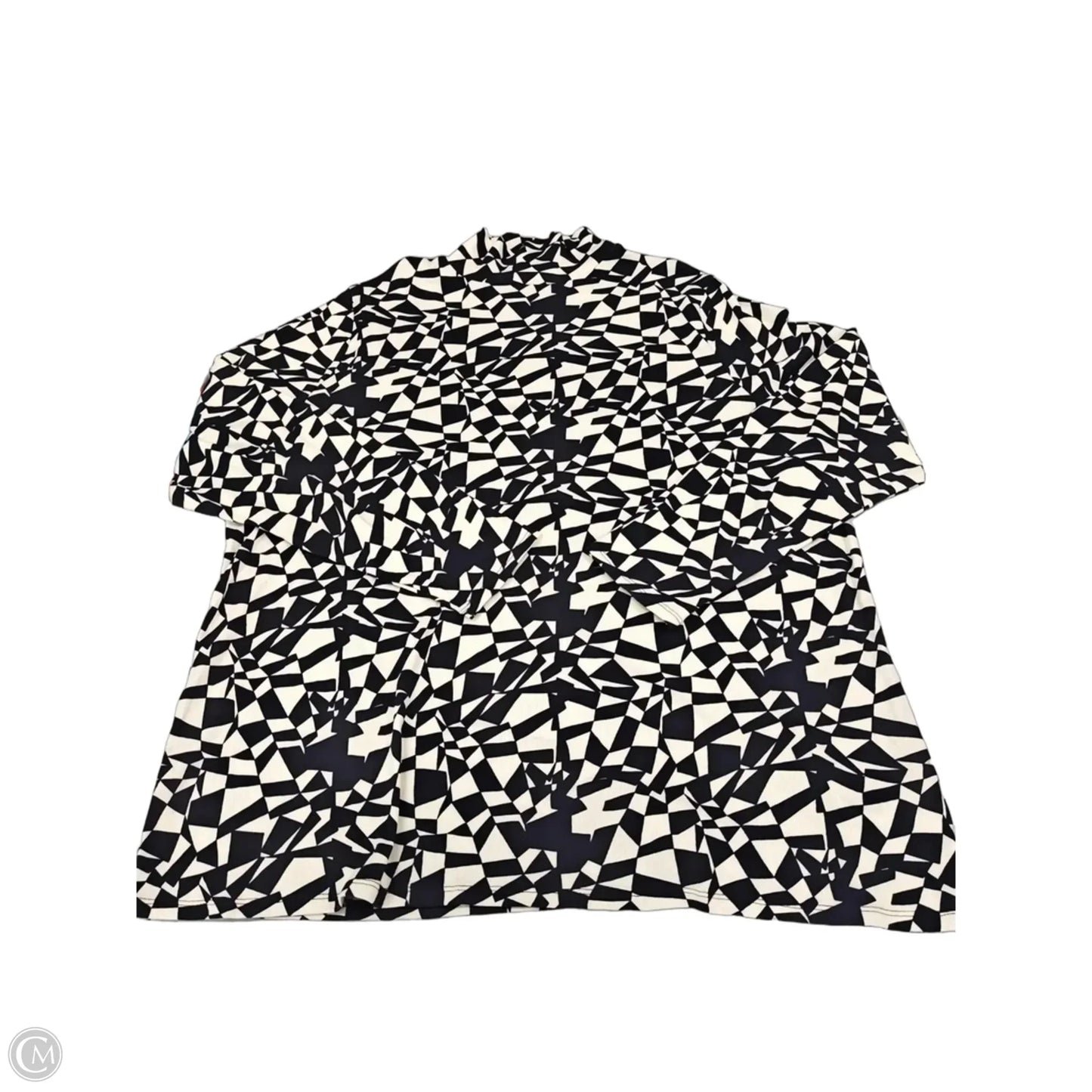 Top Long Sleeve By Ava & Viv In Black & White, Size: 3x